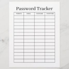 Minimalistische wachtwoordtracker  flyer