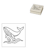 Minimalistische walvislijn kunst – Oceandier Rubberstempel (Gestempeld)