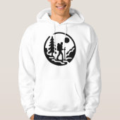 Minimalistische wandelaar Silhouet met Natuur Scen Hoodie (Voorkant)