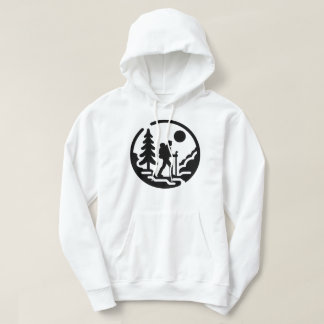 Minimalistische wandelaar Silhouet met Natuur Scen Hoodie