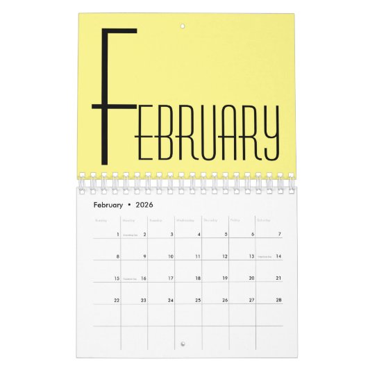 Minimalistische wandkalender kalender (Feb 2026)
