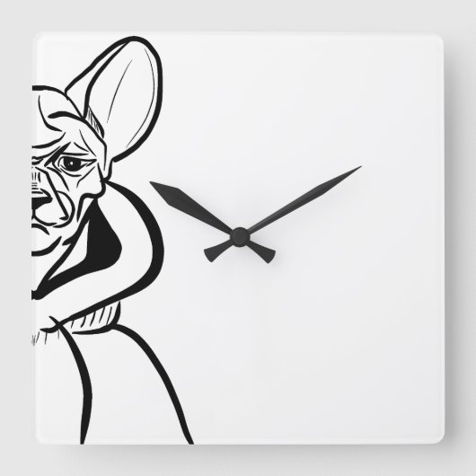 Minimalistische wandklok - Dog Wall Clock (Voorkant)