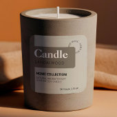 Minimalistische Warm Licht Grijs Olijf Kaars Label