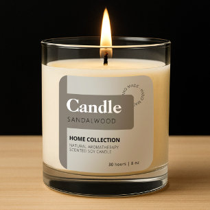 Minimalistische Warm Licht Grijs Olijf Kaars Label