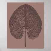 Minimalistische Warm Mocha Bruin Botanische Block  Poster (Voorkant)