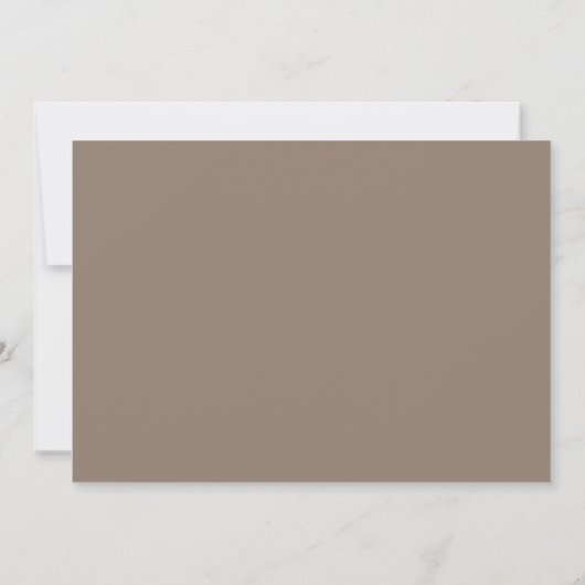 Minimalistische warme taupe crème Modern Vrijgezel Kaart (Achterkant)