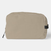 Minimalistische warme taupe monogram toilettasje (Achterkant)