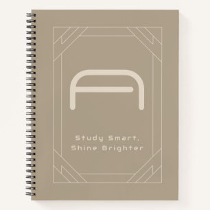Minimalistische warme taupe neutrale monogram notitieboek
