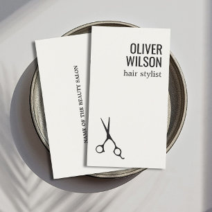 Minimalistische warme witte zwarte vette kapsalon visitekaartje