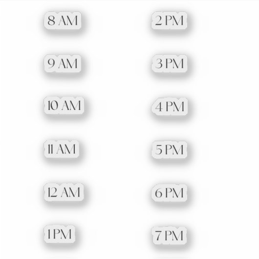 Minimalistische Water Intake Time Tracker Sticker (Voorkant)