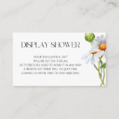 Minimalistische Watercolol Daisy Display douche Informatiekaartje (Voorkant)
