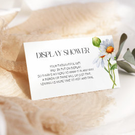 Minimalistische Watercolol Daisy Display douche Informatiekaartje