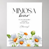 Minimalistische Watercolol Daisy Mimosa Bar Teken Poster (Voorkant)