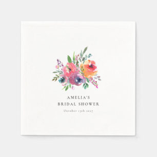 Minimalistische Watercolor Bloemachtige Bruiloft C Servet