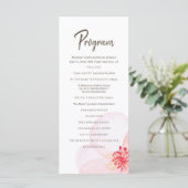 Minimalistische + Watercolor Bloemen Bruiloft Programmakaart (Staand voorkant)