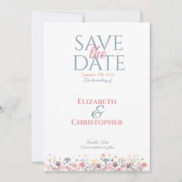 Minimalistische Watercolor Bloemen  Save The Date