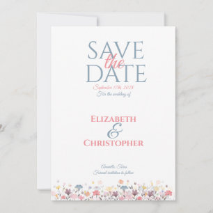 Minimalistische Watercolor Bloemen  Save The Date