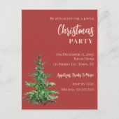 Minimalistische Watercolor Boom Kerstfeestje Feestdagenkaart (Voorkant)