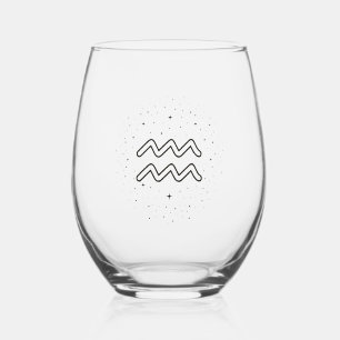 Minimalistische Waterman Zodiac Steelzen Wijn Glas