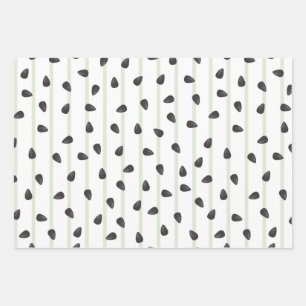 Minimalistische Watermeloenpitten en Strepen Zomer Inpakpapier Vel