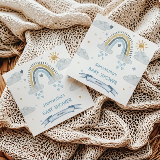 Minimalistische Waterverf Baby shower servetten