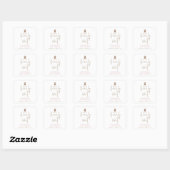 Minimalistische Waterverf Babybeer Babyshower Vierkante Sticker (Vel)