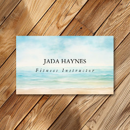 Minimalistische Waterverf Beach Ocean Chic Eenvoud Visitekaartje