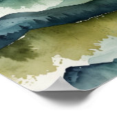 Minimalistische Waterverf Berg Poster (Hoek)