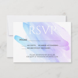 minimalistische waterverf blauw paarse RSVP-kaart RSVP Kaartje