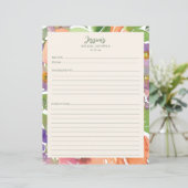 Minimalistische Waterverf Bloem Bruidsdouche Recep (Staand voorkant)