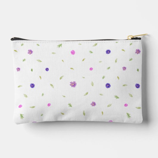 Minimalistische Waterverf Bloemen Accessoirezak Etui (Achterkant)