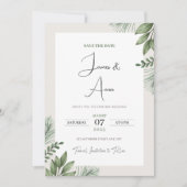 Minimalistische Waterverf Bloemen Beige & Groene B Kaart (Voorkant)