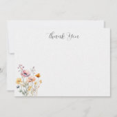 Minimalistische Waterverf Bloemen Dank u Bedankkaart (Voorkant)