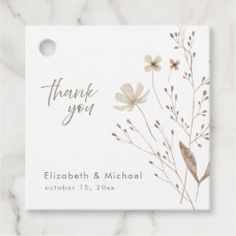 Minimalistische Waterverf Bloemen Huwelijksgunst L Bedankjes Labels