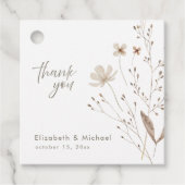 Minimalistische Waterverf Bloemen Huwelijksgunst L Bedankjes Labels (Voorkant)