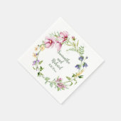 Minimalistische Waterverf Bloemenkrans bruiloft Servet (Hoek)