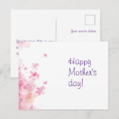 Minimalistische waterverf bloemenmoeders wensen Br Briefkaart (Voorkant / Achterkant)