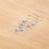 Minimalistische waterverf bloemenscript bruiloft acryl uitnodigingen (Laagn)