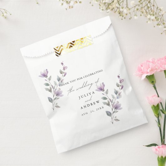 Minimalistische waterverf bloemenscript bruiloft bedankzakje (Gezegeld)