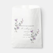 Minimalistische waterverf bloemenscript bruiloft bedankzakje (Voorkant)