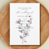 Minimalistische waterverf bloemenscript bruiloft kaart