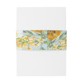 Minimalistische waterverf bloemenzwarte bruiloft uitnodigingen wikkel (Achterkant Voorbeeld)