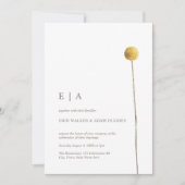 Minimalistische waterverf bloemige steel geel eenv kaart (Voorkant)