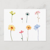 Minimalistische Waterverf bloesemsilhouetten Briefkaart (Voorkant)