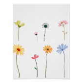 Minimalistische Waterverf bloesemsilhouetten Perfect Poster (Voorkant)