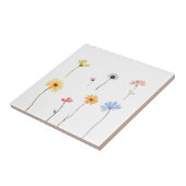 Minimalistische Waterverf bloesemsilhouetten Tegeltje (Zijkant)