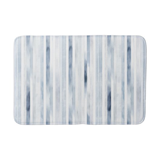Minimalistische Waterverf Blue Stripe Pattern Badmat (Voorkant)
