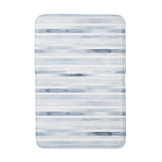 Minimalistische Waterverf Blue Stripe Pattern Badmat (Voorkant Verticaal)