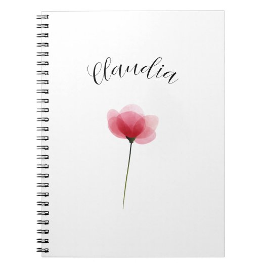 Minimalistische waterverf botanische bloemendesign notitieboek (Voorkant)