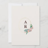 Minimalistische Waterverf Botanische bruiloft Kaart (Achterkant)